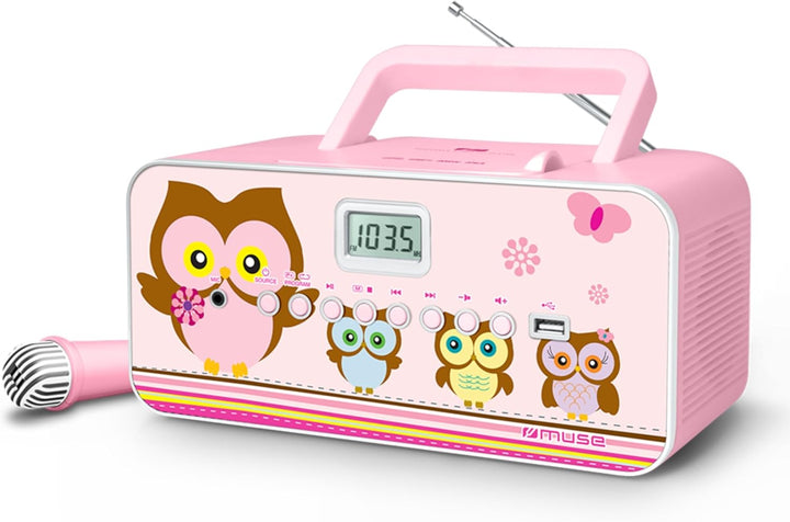 CD-Radio für Kinder mit Mikrofon und Sing-A-Long Karaoke Funktion (CD / MP3, USB, AUX-In, LCD-Displa