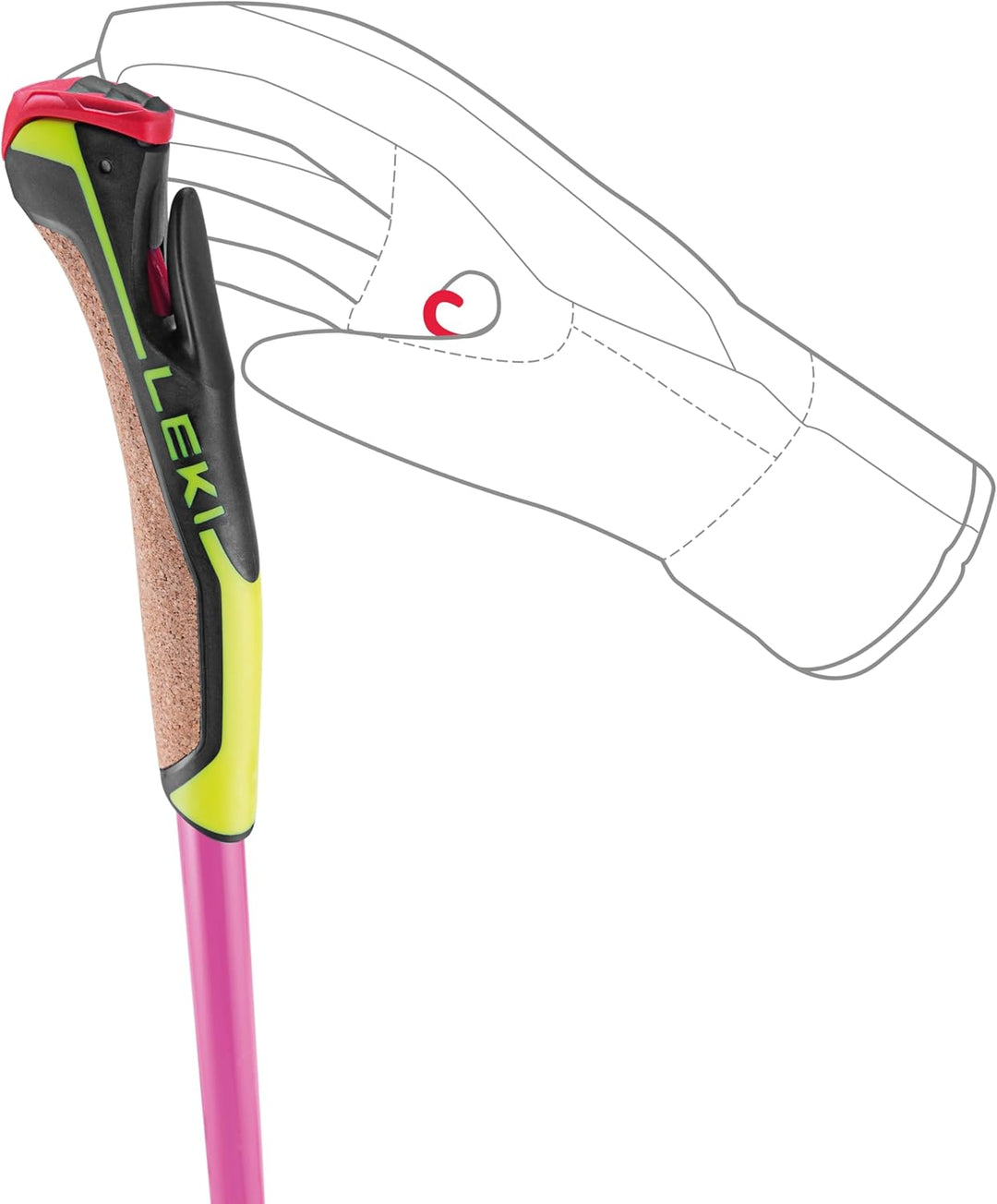 LEKI Unisex-Adult Skistock 145 Neon Pink - Neon Yellow - Black, 145 Neon Pink - Neon Yellow - Black