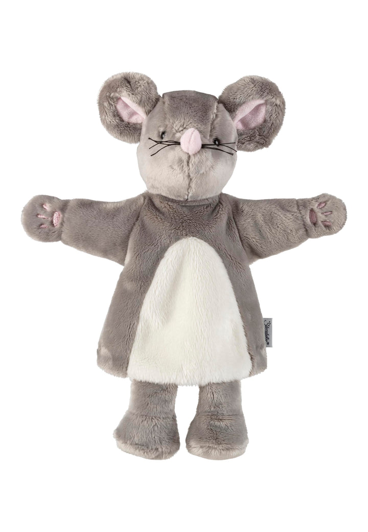 Handpuppe Maus, weiches Spielzeug für Kasperle Theater, zum Geschichten erzählen und erstes Rollensp