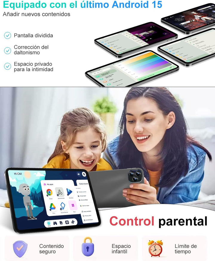 GOODTEL Android 15 Tablet 10.1 Zoll 22 GB RAM + 128 GB ROM (2 TB TF), Octa-Core, WLAN 5G, Gemini AI,