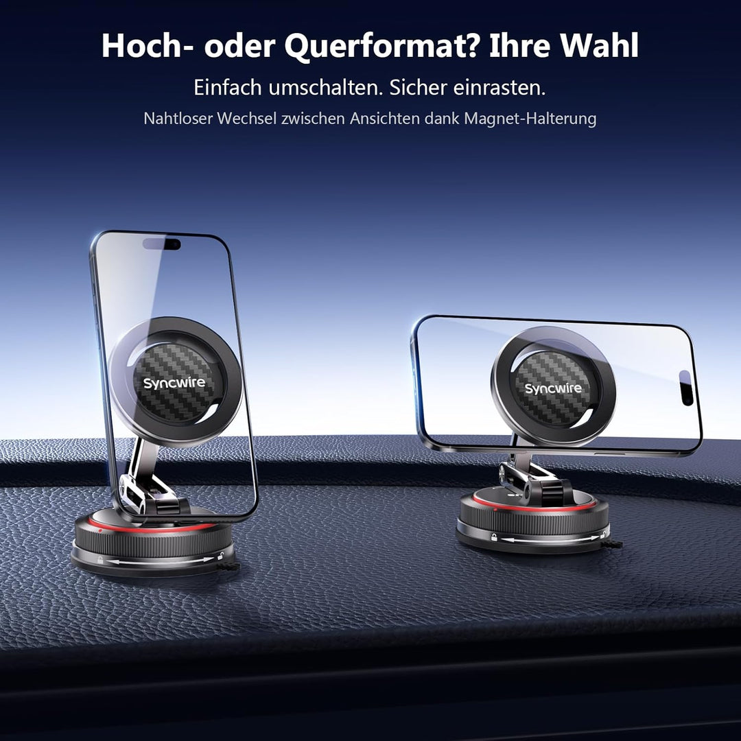 SYNCWIRE Magnetische Auto Handyhalterung für MagSafe [3-Achsen], Nano Klebegel + Starker Saugnapf fü