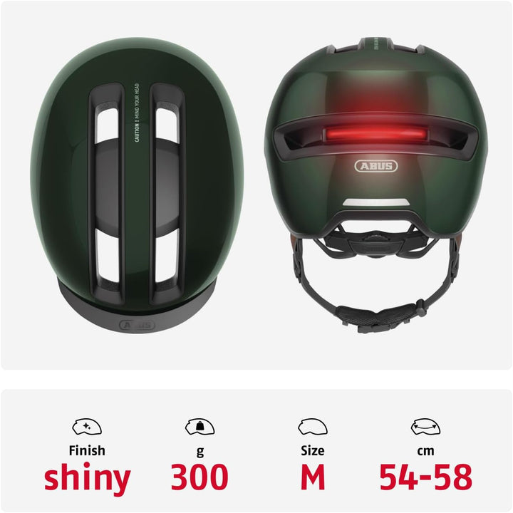 ABUS Urban Helm HUD-Y - mit magnetischem, aufladbarem LED-Rücklicht &amp; Magnetverschluss - cooler Fahr