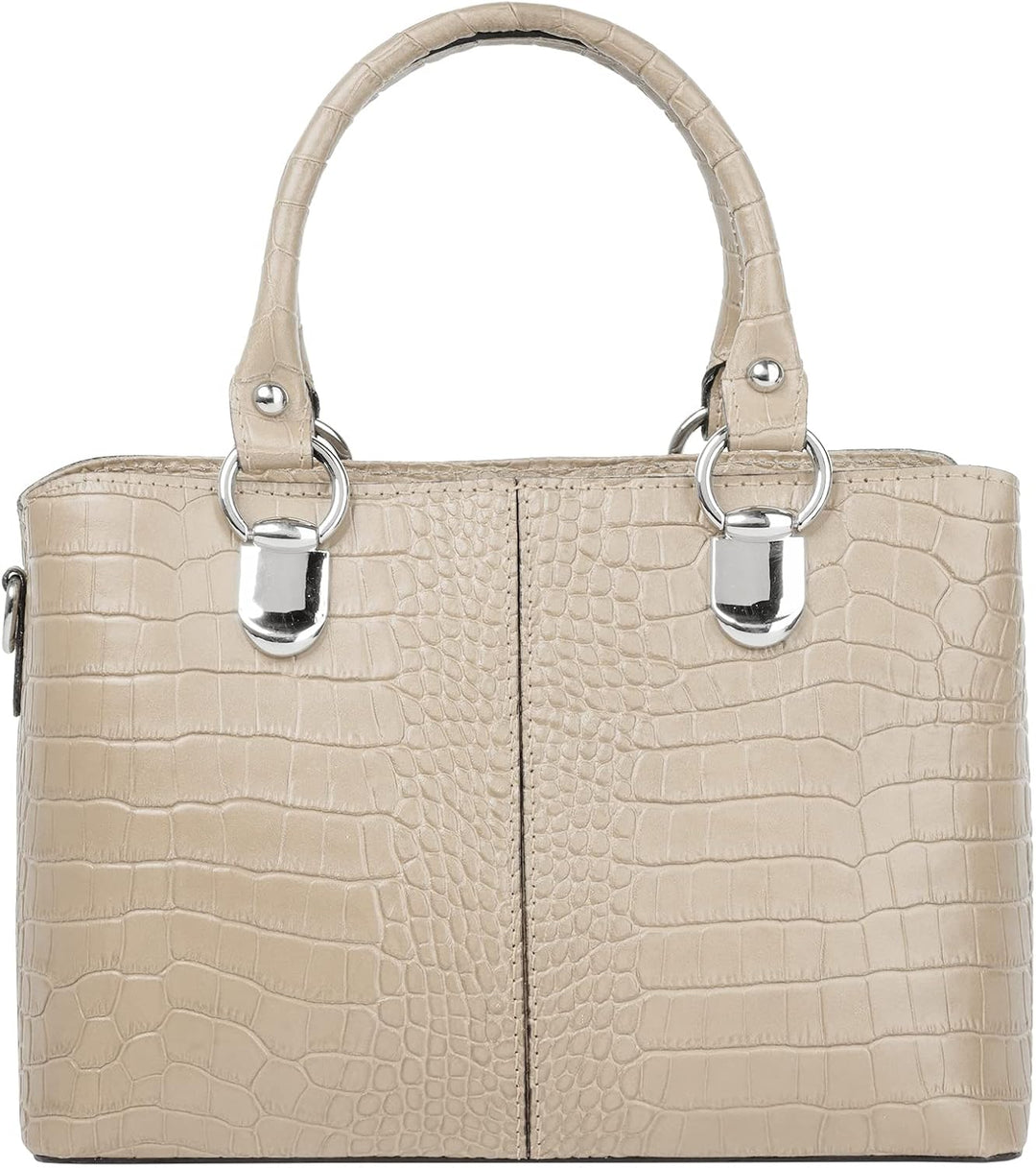 Cluty Umhängetasche echt Leder Damen | Made in Italy, Kroko-Optik Handtasche, Damen Schultertasche,