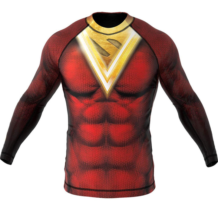 SMMASH Funktionsshirt Herren Rashguard Langarm Sportshirt MMA Thaibox Muay Thai Kickboxen Atmungsakt