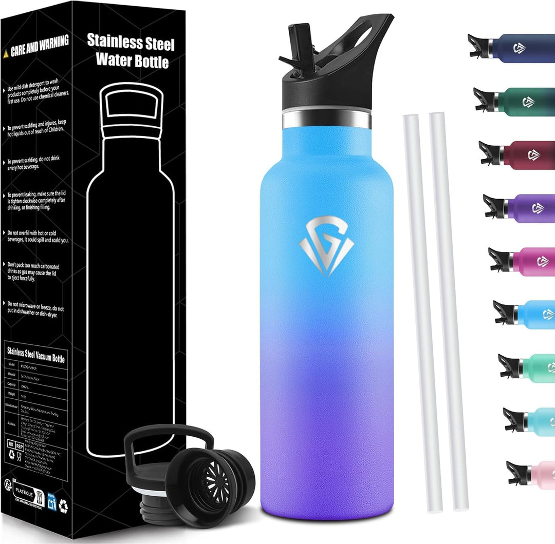 HoneyHolly Trinkflasche 750ML, BPA-Frei, Trinkflasche Edelstahl, Doppelwandig Vakuumisoliert, Wasser