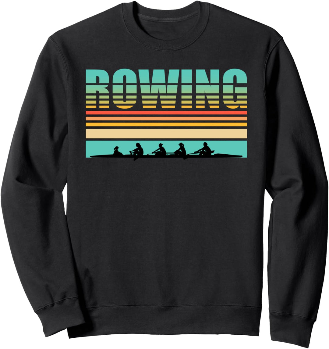 Rowing Team Retro Art Coxswain Sculling Row Sweatshirt