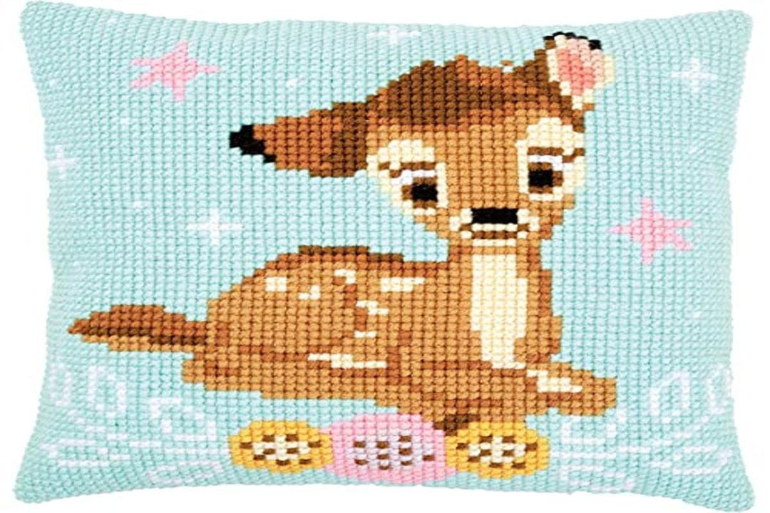 Vervaco PN-0172098 Kreuzstichkissen Disney Bambi Kreuzstichset, Baumwolle, mehrfarbig, 40 x 40 cm /