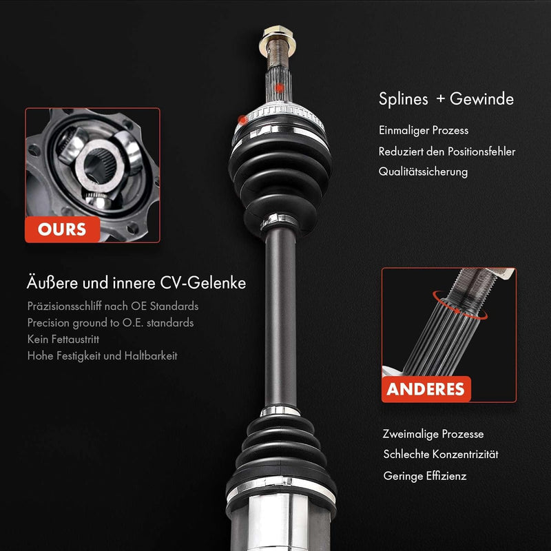 Frankberg Antriebswelle Vorne Rechts Kompatibel mit S60 I 384 V70 II 285 SW P80 2.0L 2.3L 2.4L 2.5L