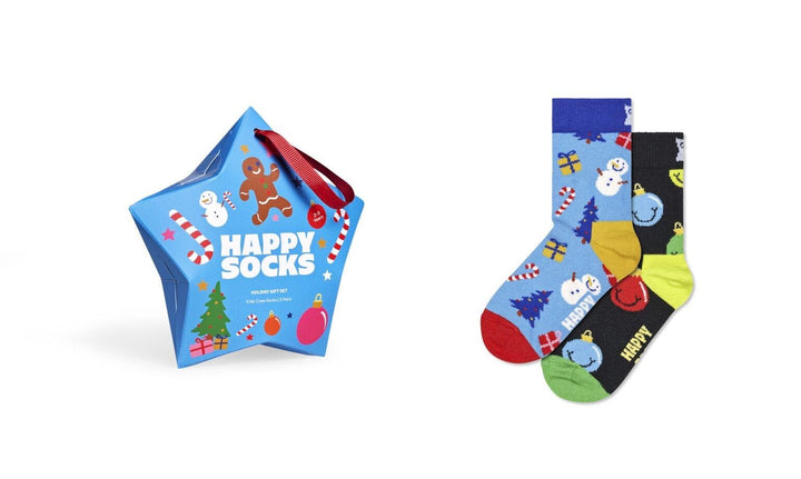 Happy Socks Weihnachtssocken – Feiertags-Baumwollsocken in lustigen Geschenkboxen – Schneemann- und