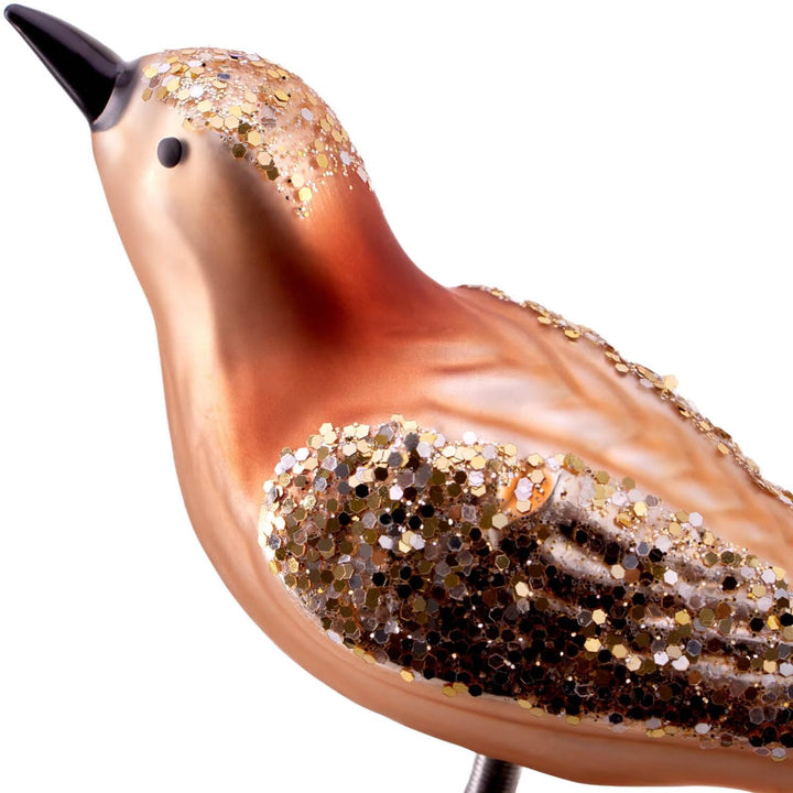 com-four® 6X Vogel auf Clip - glänzende Vögel mit Langen, weissen Schwanzfedern - Zierschmuck für di