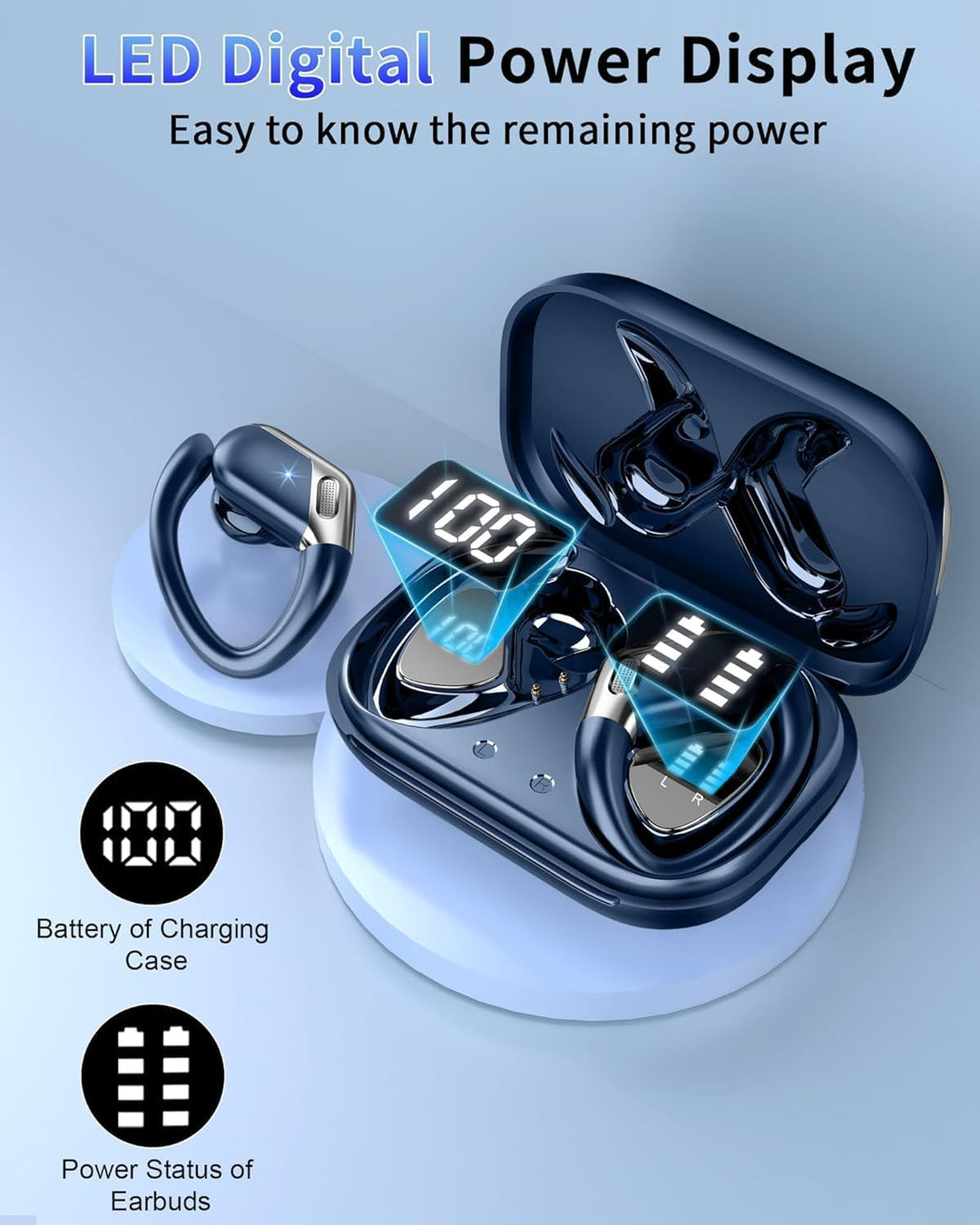 Bluetooth 5.4 Kopfhörer Sport, In Ear Kopfhörer Kabellos Bluetooth mit 4 ENC Noise Cancelling Mics,
