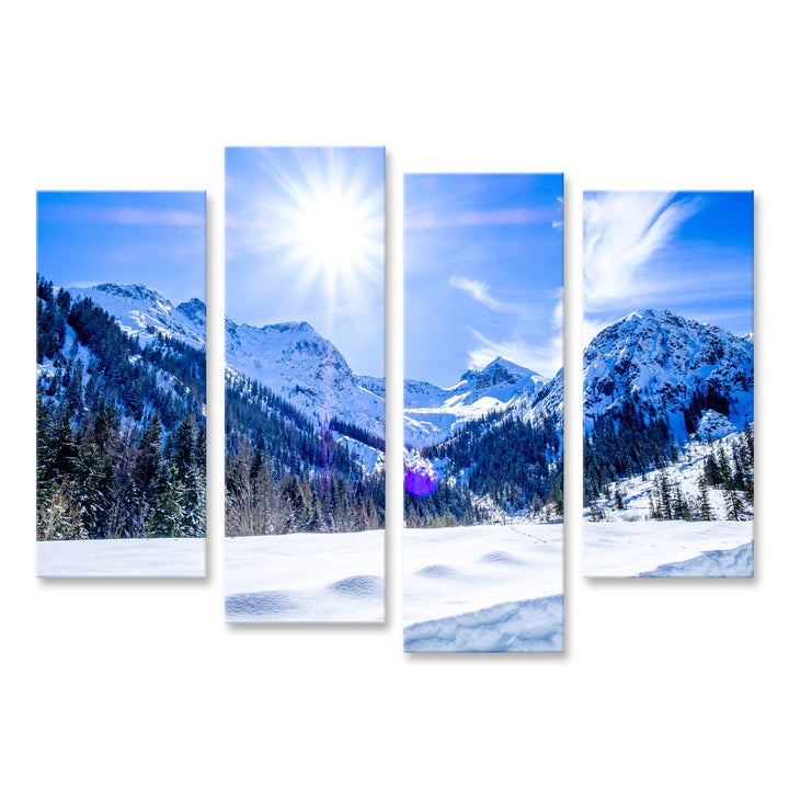 Bild Bilder auf Leinwand Berge im Dorf Pertisau in Österreich im Winter Wandbild, Poster, Leinwandbi