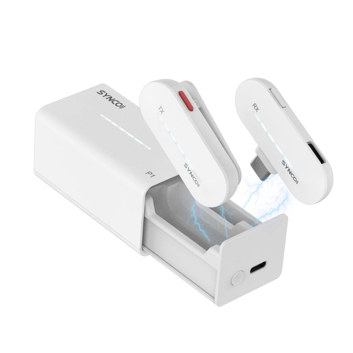 SYNCO Lavalier Mikrofon Kabellos 【Type-C】, P1T Smartphone Mikro Wireless mit Ladebox, Kompatibel mit
