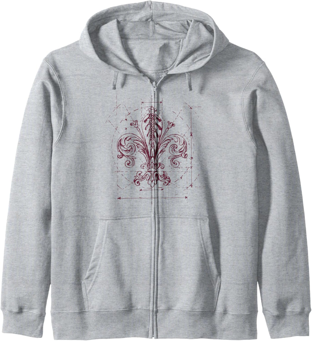 Fleur-de-lis Skizze, Sepia Kapuzenjacke
