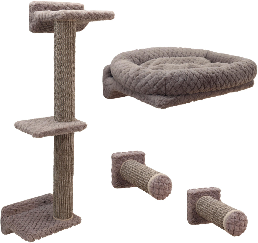 Kerbl Pet Kletterwand Monte Alpi, Wandkratzbaum, Taupe, max. Belastbarkeit 10kg, 8-teilig, platzspar