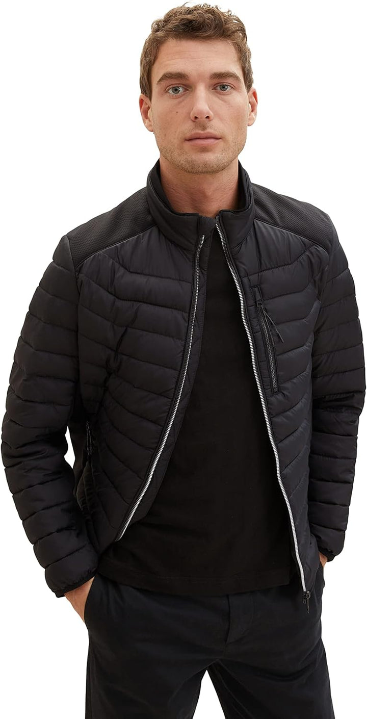 TOM TAILOR Herren 1038606 Hybrid Steppjacke mit Stehkragen (1er Pack) XXL 29999 - Black, XXL 29999 -