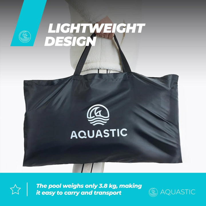 AQUASTIC Yeti Walrus Pool in Schwarz mit einem Durchmesser von 75 cm Mobiles Schwimmbecken Ideal für