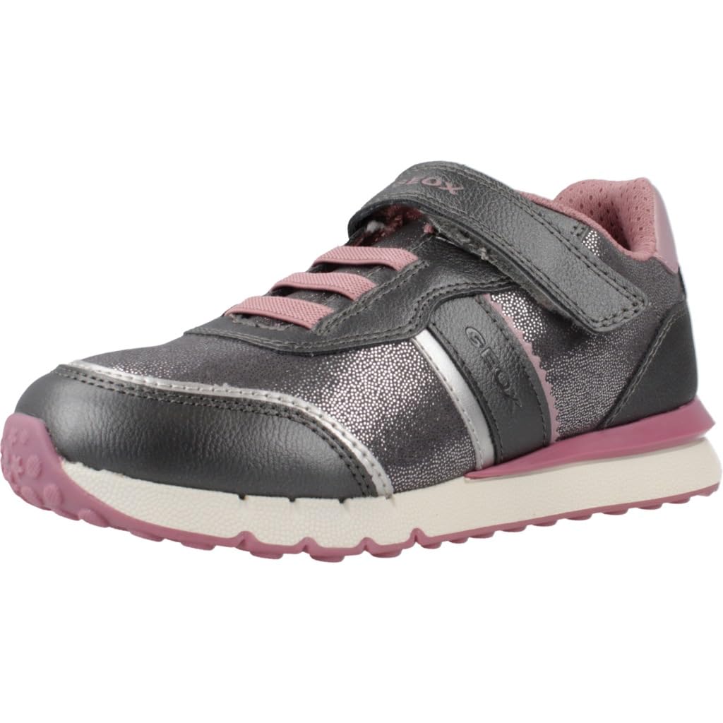 Geox Mädchen J Fastics Girl B Sneaker 24 EU Grey Old Rose, 24 EU Grey Old Rose