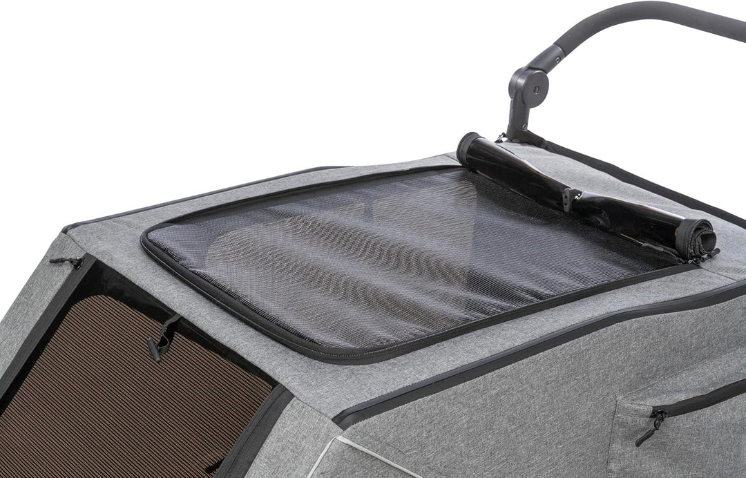 Trixie Dog Trailer for Bicycles 16.1 × 21.3 × 24.4 inches up to 55.1 lbs – Suspended Dog Bike Traile