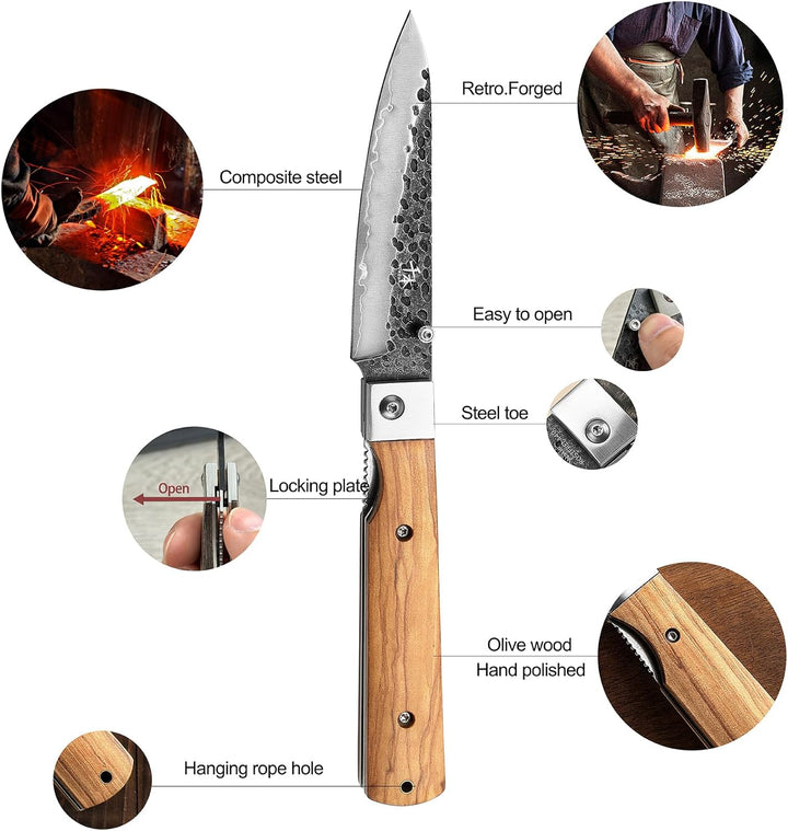 SENBON 440 Geschmiedeter Edelstahl Camping Peeling Blade Scharfe japanisches stil Faltende Tragbare