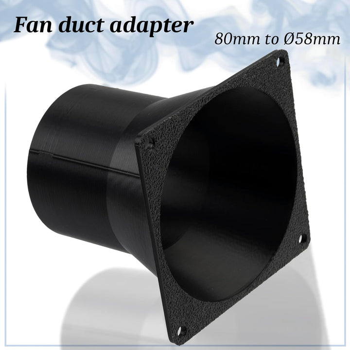 AERZETIX Quadratisch-Rund-Adapter für Luftstrom für Lüftungskanal 80x80 mm Ø58 mm aus ABS-Kunststoff