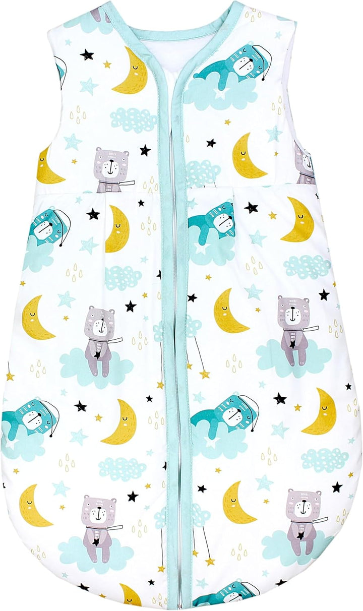 TupTam Ganzjahresschlafsack 2.5 TOG wattiert ärmellos Baby Schlafsack OEKO-TEX, Farbe: Bär auf Wolke