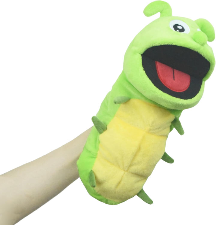 lilizzhoumax Handpuppe Raupe Kuscheltier Tier Raupe Handpuppe aus Plüsch Kawaii Niedliches Rollenspi