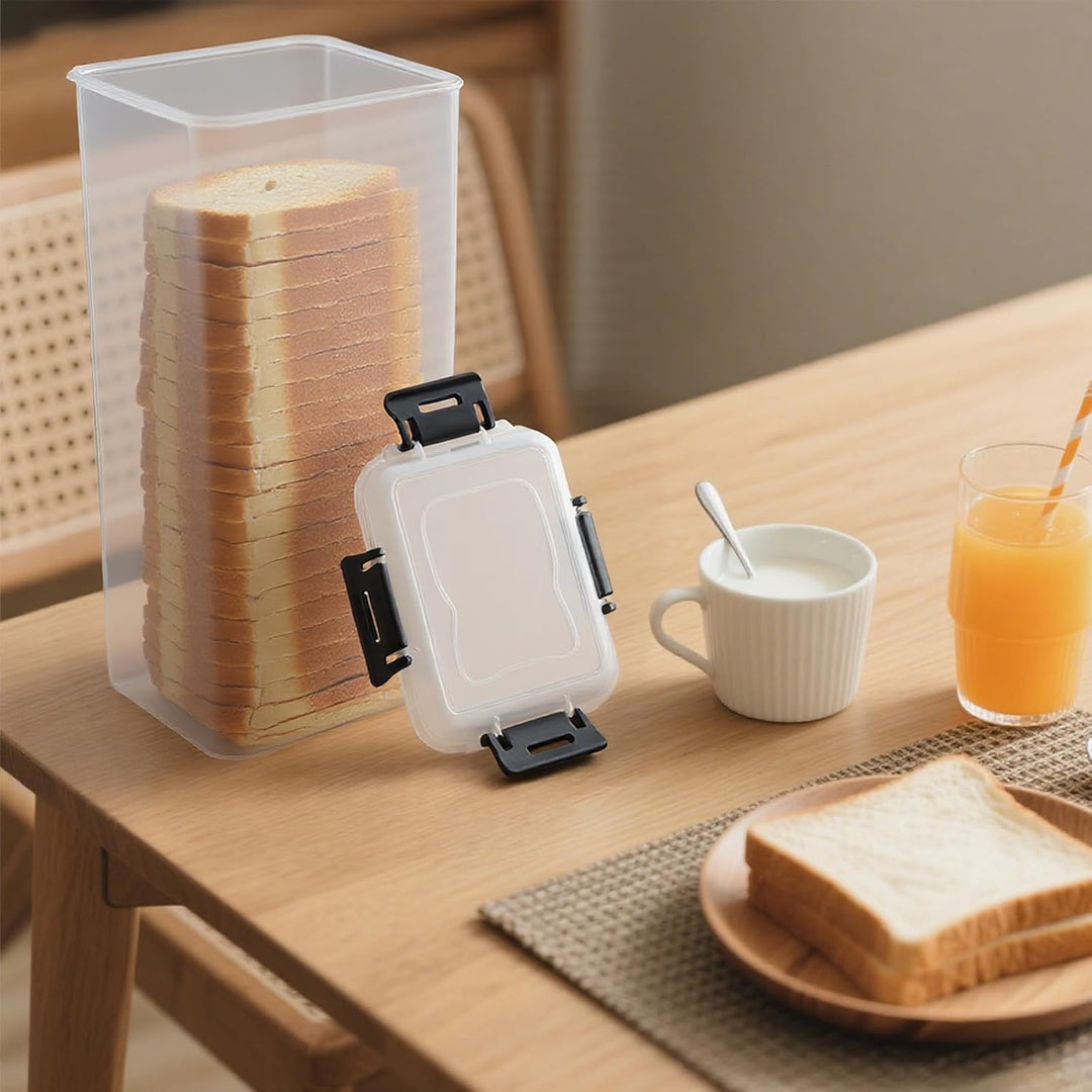 Toastbrot Aufbewahrungsbox 4 L aus Kunststoff, mit Klickdeckel | Halbtransparente Wände zeigen Vorra