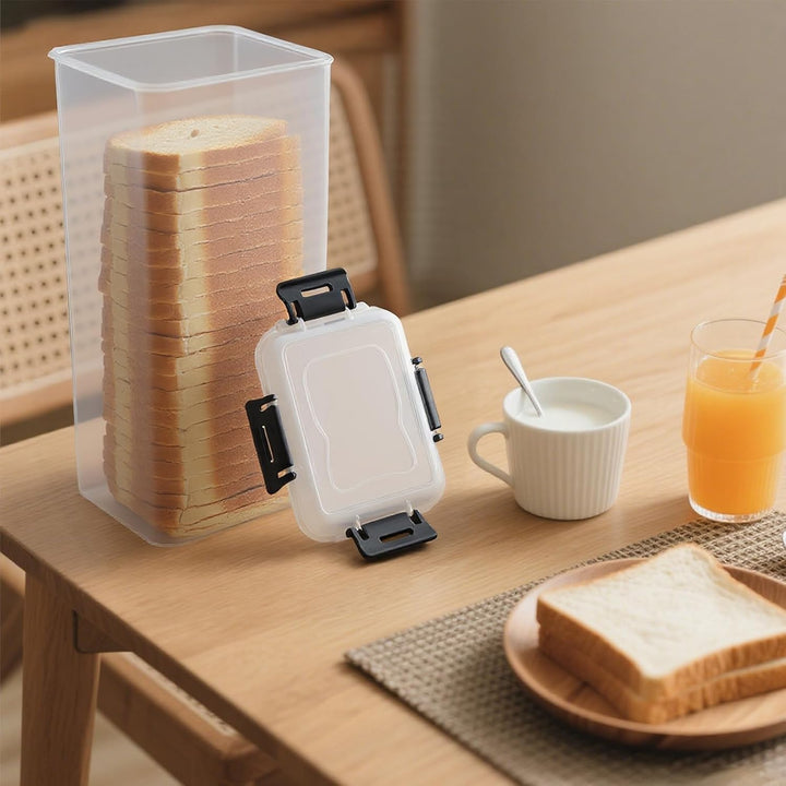 Toastbrot Aufbewahrungsbox 4 L aus Kunststoff, mit Klickdeckel | Halbtransparente Wände zeigen Vorra