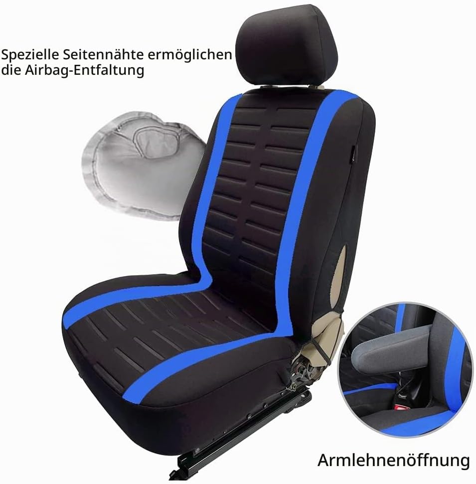 TOYOUN Universal Sitzbezüge Auto für Transporter LKW - Kompatibel mit Geteilter Basis Sitzunterseite