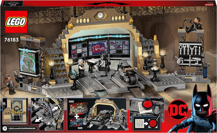 LEGO 76183 DC Batman Bathöhle: Duell mit Riddler, Superhelden-Set mit Spielzeug-Motorrad für Kinder