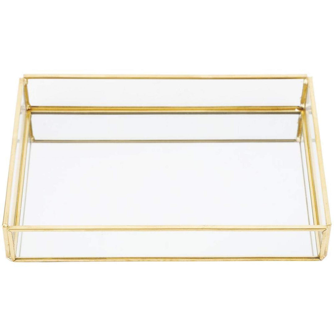 Yosoo Health Gear Elegante Glas Aufbewahrungsbox, Vintage Design, Gold Metallrahmen, Schmuck und Kos
