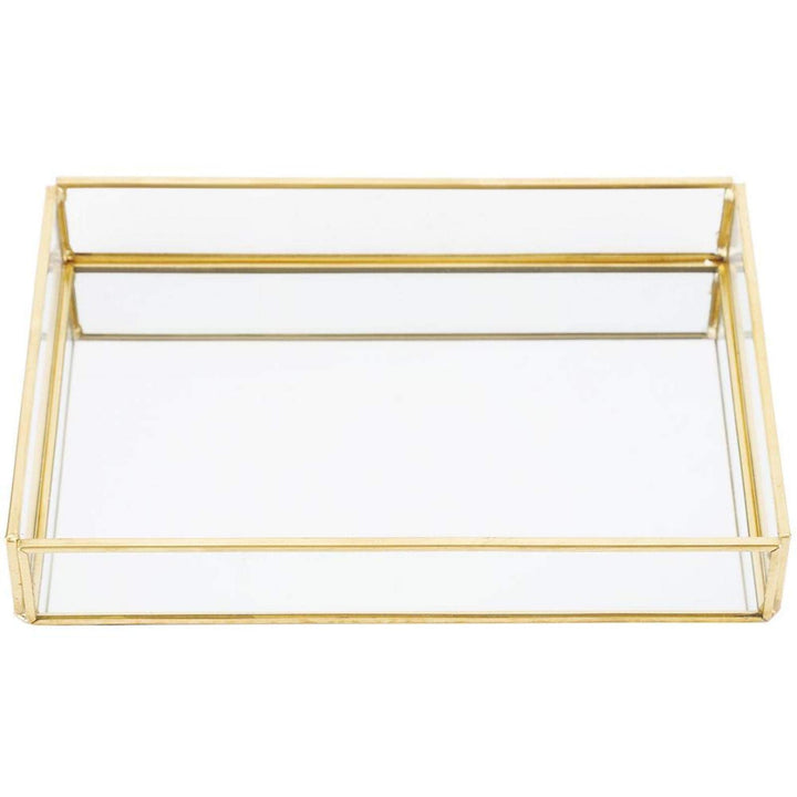 Yosoo Health Gear Elegante Glas Aufbewahrungsbox, Vintage Design, Gold Metallrahmen, Schmuck und Kos