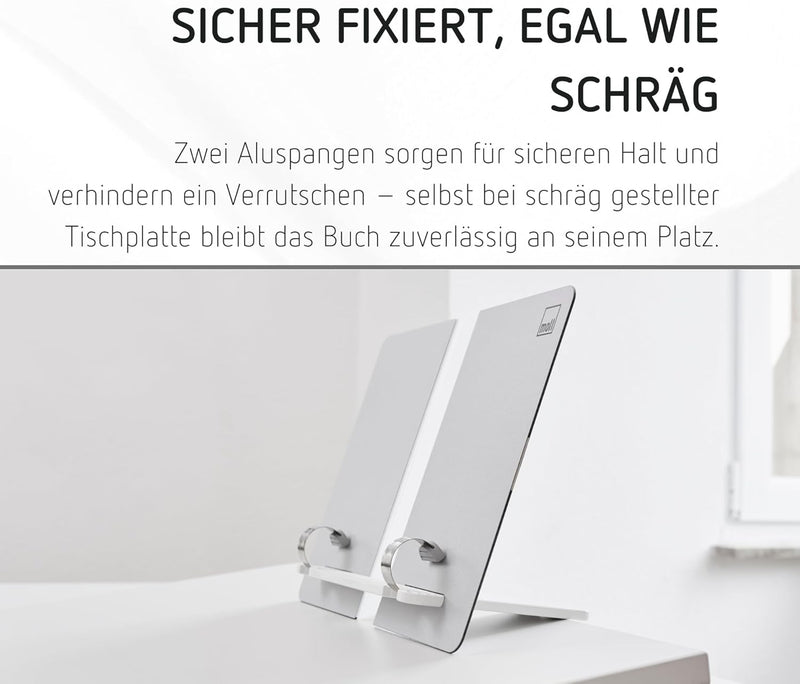 moll Design-Buchstütze, Kinderschreibtisch Zubehör, Faltbare und Zeitlose Buchstütze mit integrierte