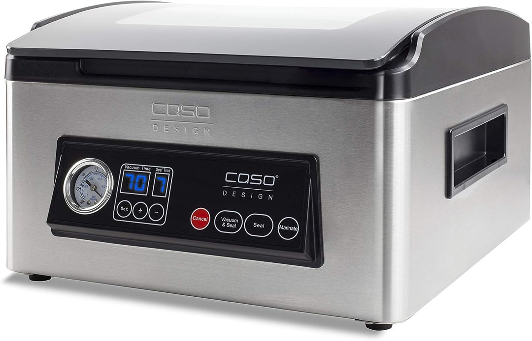 CASO VacuChef 70 - Kammervakuumierer aus Edelstahl, starke Vakuumpumpe 70 Liter/Minute & Profi- Foli