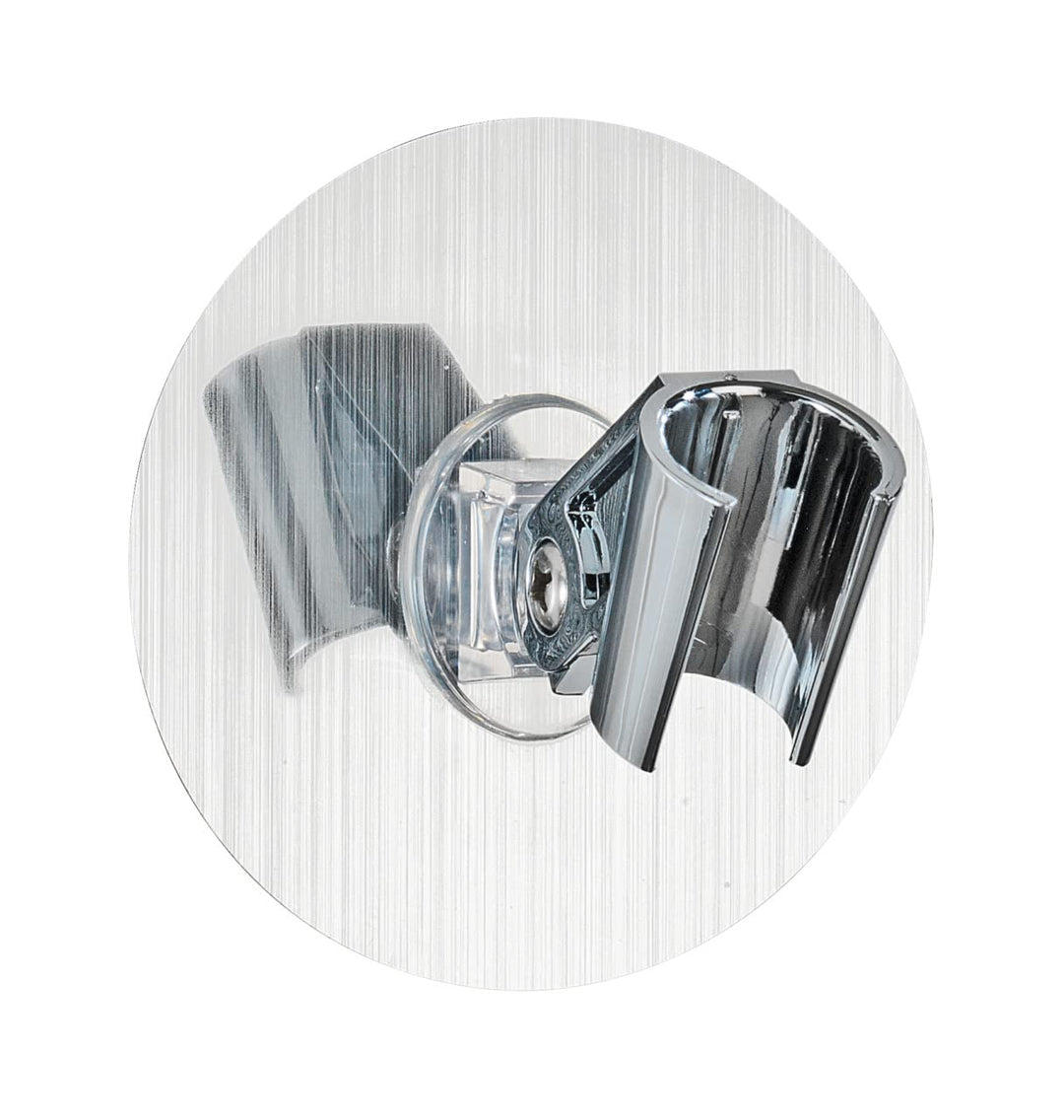 WENKO Static-Loc® Duschkopfhalter Osimo starker Halt durch statische Aufladung Silber 5 x 9.5 x 9.5