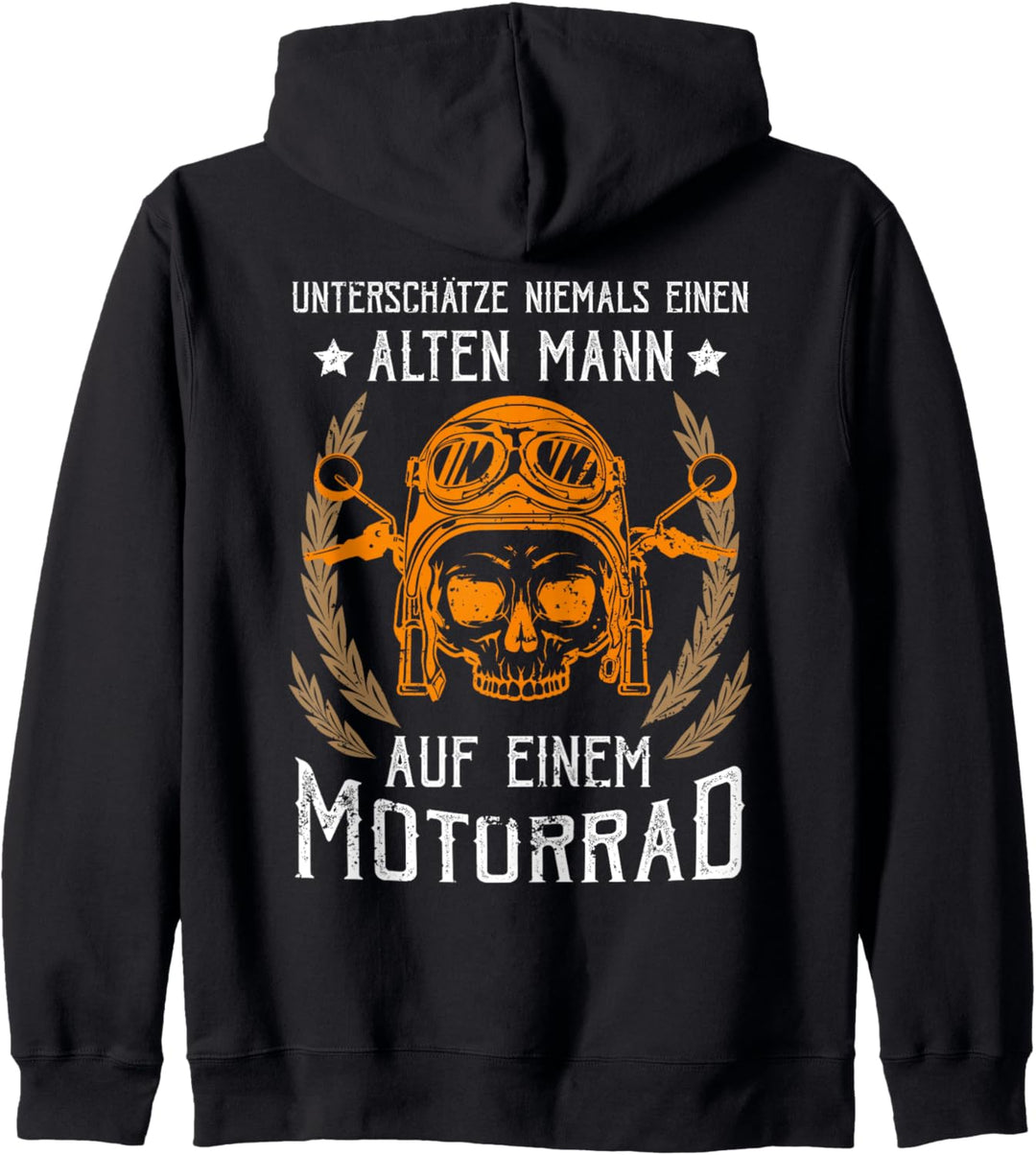 Unterschätze niemals einen alten Mann auf einem Motorrad Fun Kapuzenjacke