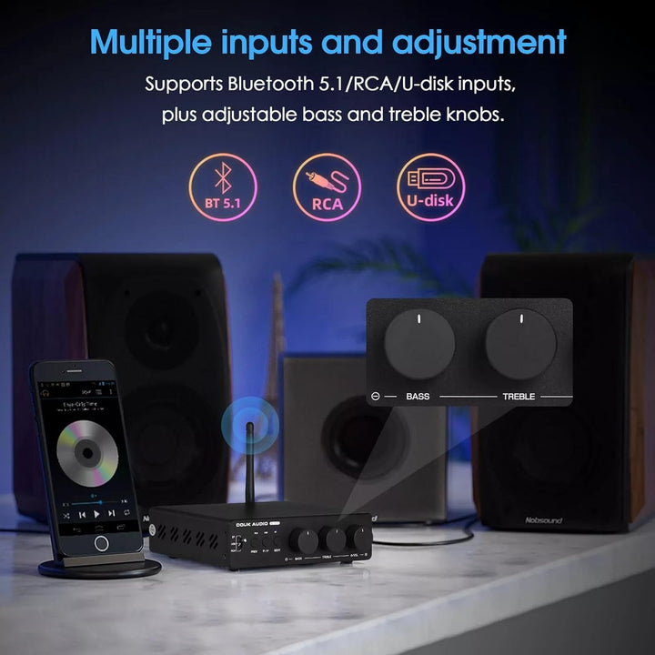 Douk Audio 300Wx2 HiFi Verstärker: TPA3255 Leistungsverstärker Bluetooth Empfänger Heim Stereo Verst