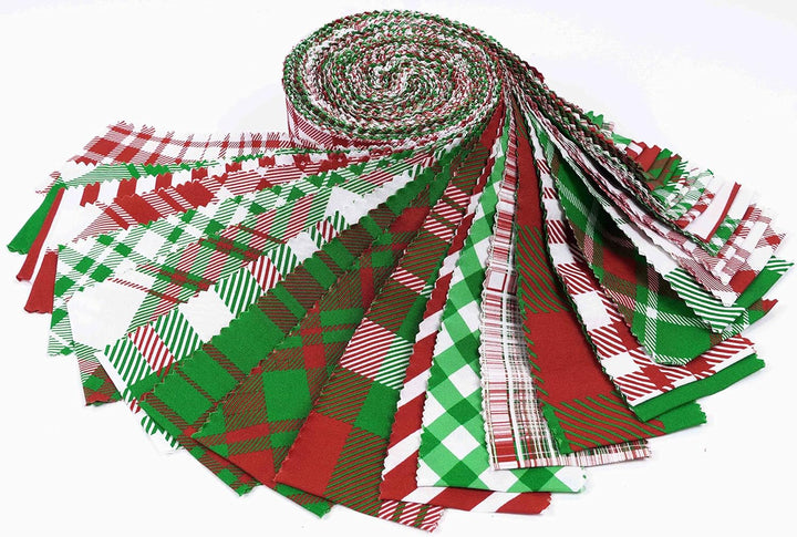 Soimoi 40 Stücke Weihnachtschecks Druck Baumwolle Vorausstehende Stoffe Für Quilting Craft Strips 2.