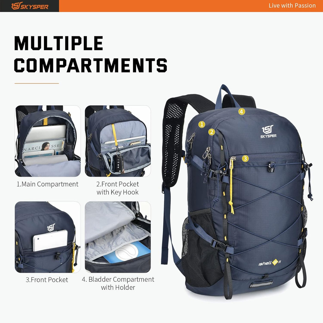 SKYSPER ISHELL 30 Faltbarer Rucksack 30L Ultra-leicht Tagesrucksack Verstaubar Daypack Wasserfest Wa