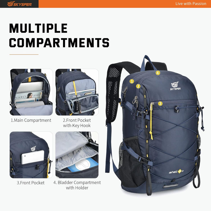 SKYSPER ISHELL 30 Faltbarer Rucksack 30L Ultra-leicht Tagesrucksack Verstaubar Daypack Wasserfest Wa