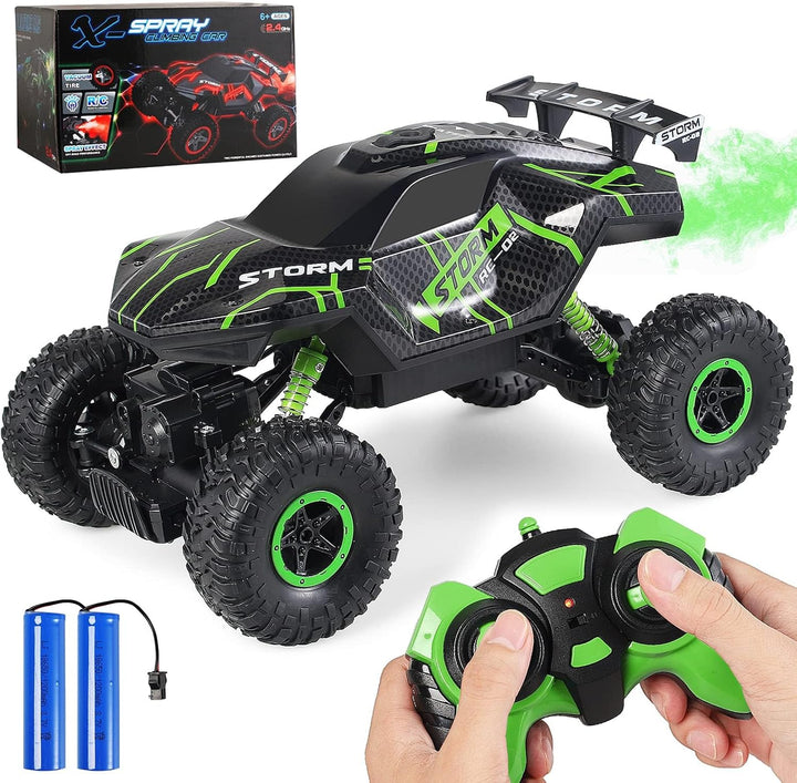 Herefun Ferngesteuertes Auto, RC Auto für Kinder mit LED Sprays und Licht, 2.4GHz Wiederaufladbar Hi