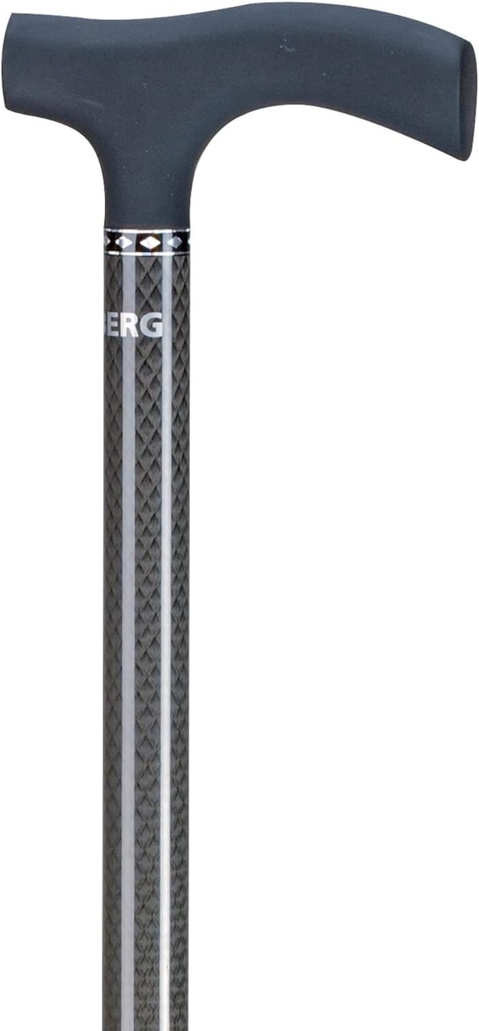 OSSENBERG Carbonstock mit Fritzgriff - Verstellbarer Gehstock - Gehhilfe mit hoher Belastbarkeit - S
