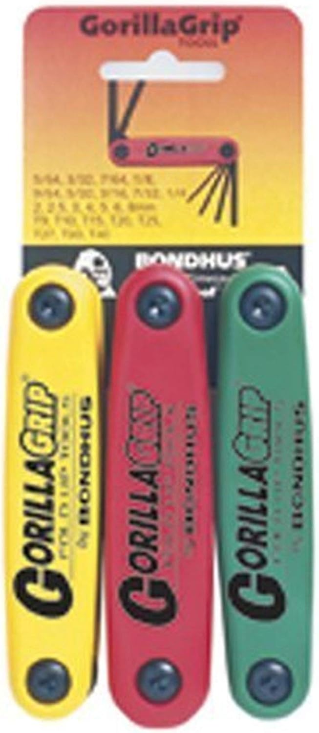 Bondhus 12533 Triple Pack GorillaGrip hochklappen Werkzeug mit Proguard Finish, 2 mm – 8 mm