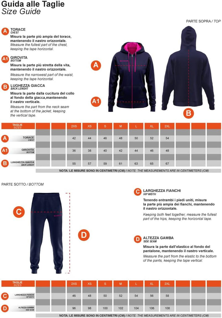 Givova Herren Tuta Donna Sportoutfit XXL mehrfarbig, XXL mehrfarbig