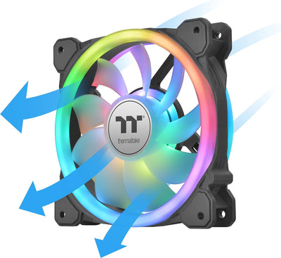 Thermaltake Swafan 12 RGB Lüfter | TT Premium 3er Pack | 120 mm |wechselbare Lüfterblätter, schwarz