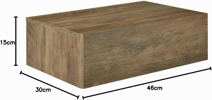 [en.casa] Wandregal Oslo mit Schublade 2er Set Nachttisch schwebende Nachtkommode Hängeregal Wandboa