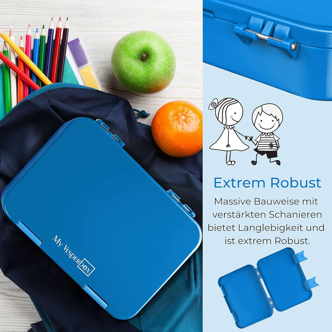 My Vesperbox – Bento Box Kinder - Lunchbox mit 4+2 Fächern - extrem robust – Brotdose – Brotbox idea