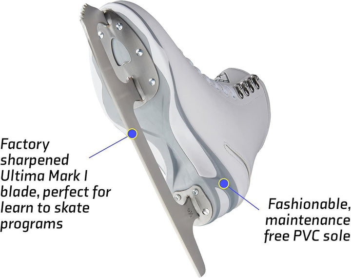 Jackson Ultima Finesse Damen Mädchen Eiskunstlauf Erwachsene Weiss, Erwachsene Weiss