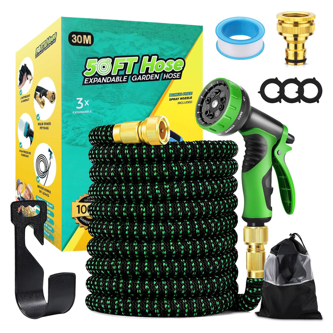 lexibler Gartenschlauch 30 m,Wasserschlauch Flexibel,Ausziehbare Garten Schlauch Dehnbarer,Gartensch